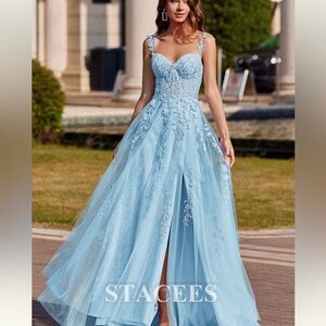Elegant Blue Lace PROM/Wedding/Evening Dress NWT by Stacees Boutique